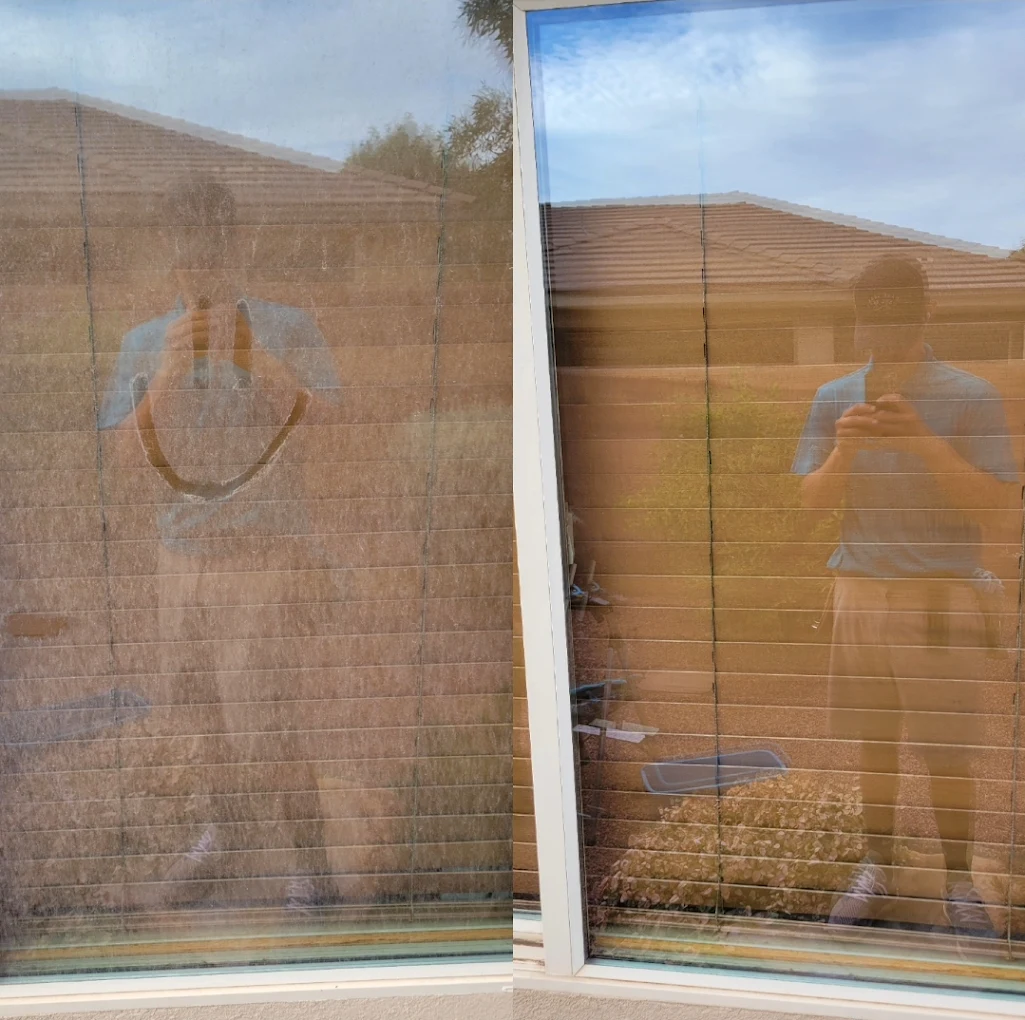 Residential window before/after reflection